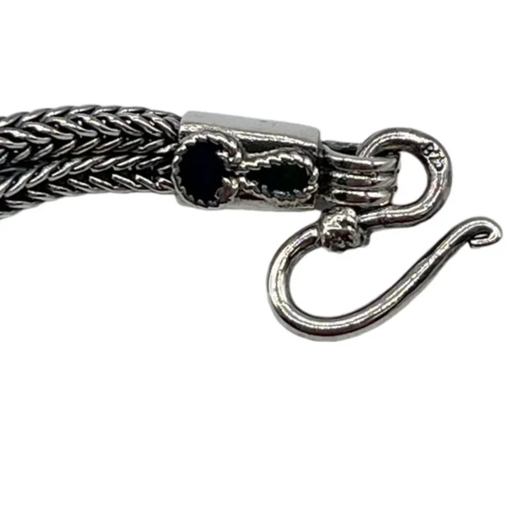 Oxidized Rare .825 Silver Enamel Chain Bracelet